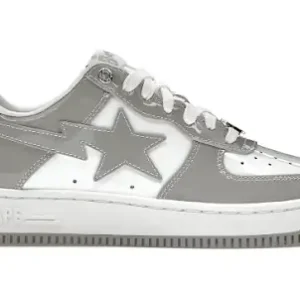A Bathing Ape Bape Sta Patent Leather White Grey
