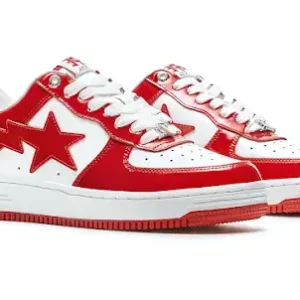 A Bathing Ape Bape Sta Patent Leather White Red