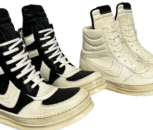 Rick Owens Sun Faded Geobasket High Top Sneakers