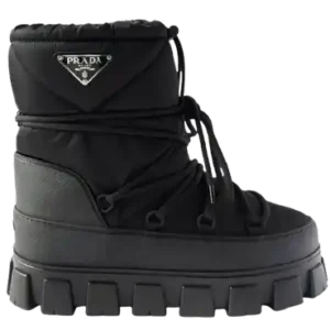 Prada Monolith Padded Nylon Black Snow Boots