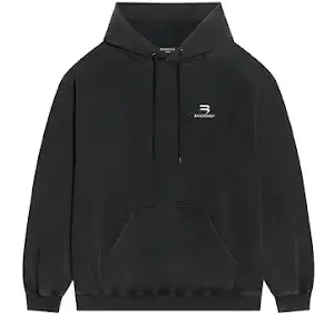 Balenciaga Grey Washed Sporty Hoodie