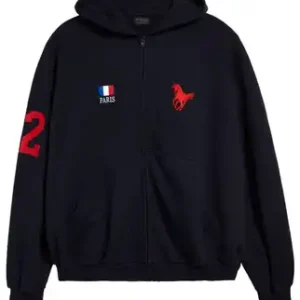 Balenciaga Blue Polo Zip-Up Hoodie