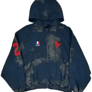 Balenciaga Dirty Blue Polo Zip-Up Hoodie