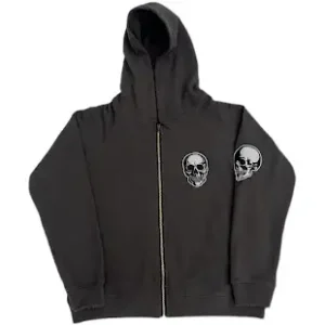 Number Nine Skull Zip-Up Hoodie