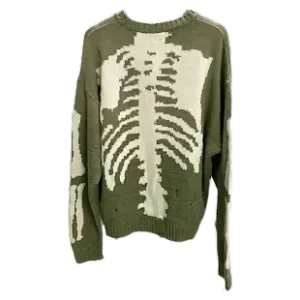 KAPITAL Kountry 5G Skeleton Bone Distressed Sweater