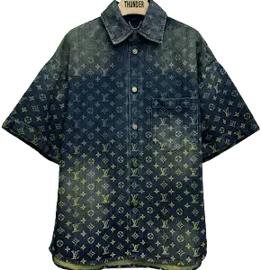Louis Vuitton Rainbow Monogram Short-Sleeved Denim Shirt