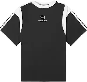 Balenciaga Boxy Side Striped Sporty B Logo Tee