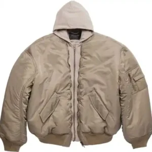 Balenciaga All In Bomber Jacket Beige