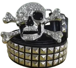 Black Skull Beaded Belt