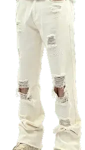 Unbranded White Distressed Jeans