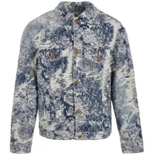 Louis Vuitton Distressed Floral Denim Jacket