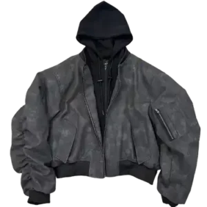 PopProject Hoodie Bomber Jacket Grey