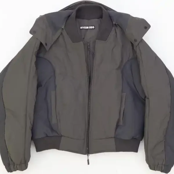 Hyein Seo Hooded Bomber Jacket Grey