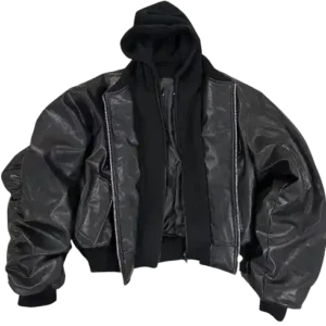 PopProject Hoodie Bomber Jacket Black