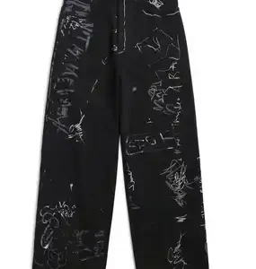 Balenciaga Baggy Black Grafitti Jeans