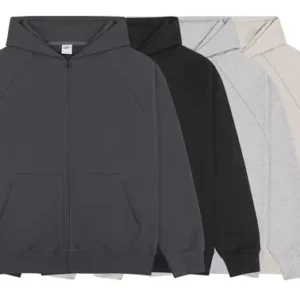 Unbranded Blank Zip-Up Hoodies #1
