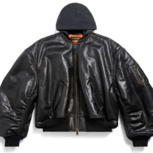 Balenciaga Metal Hooded Bomber Jacket
