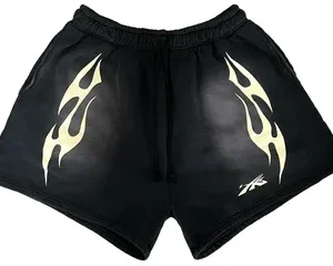 Hellstar Sports Flame Shorts Black (NFC)