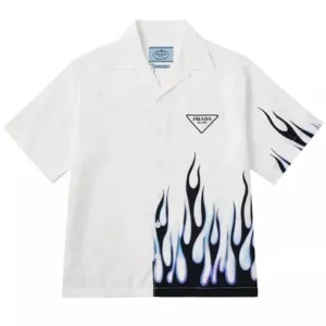 Prada Blue Flame Short Sleeved Shirt