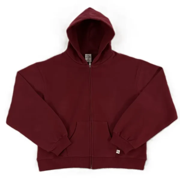 Akimbo Wine Zip-Up Hoodie