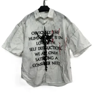 Hell System Distressed Short Sleeve Shirt