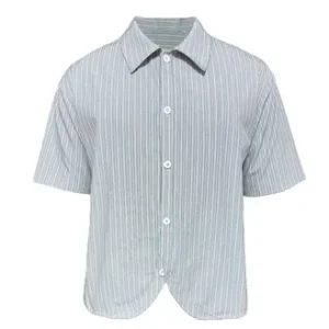 JCAESAR Striped Short Sleeve Button Up Shirt