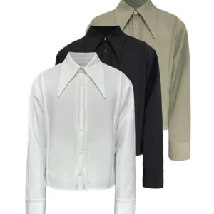JCAESAR Pointed Collar Button Up Shirt (3 Variants)