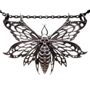 Ossuary Skeleton Butterfly Silver Pendant