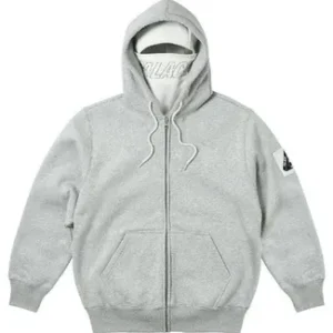 Palace Facemask Zip-Up Hoodie Grey