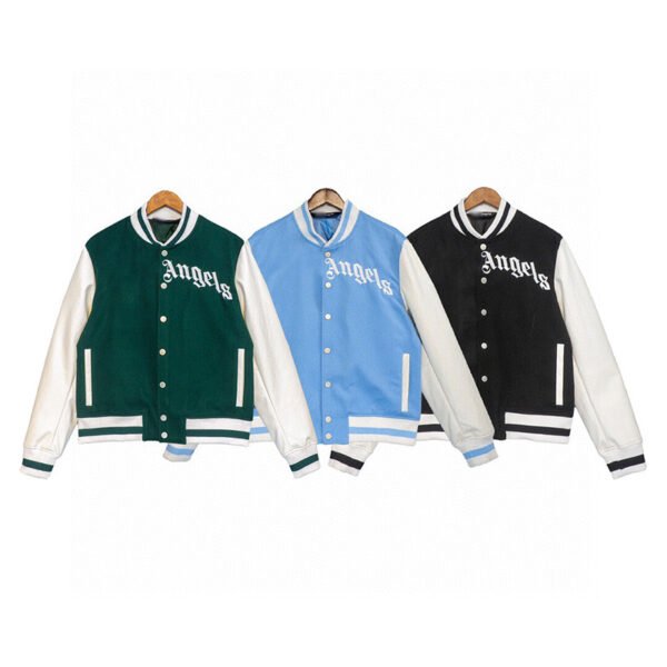 Spring and Autumn Trendy Brand Broken Bear Loose Cotton Green Embroidered Letters Couple's Baseball Suit Jacket Jacket for Men and Women