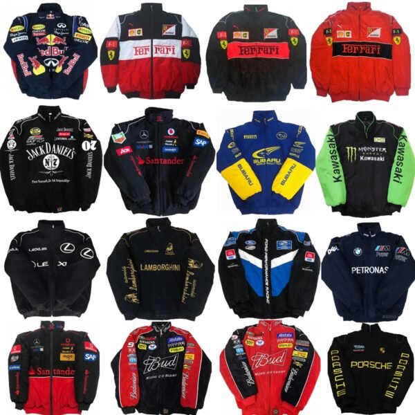 American Retro Motorcycle Riding Suit Embroidered Cotton Clothes Autumn and Winter Cotton Jacket for Men and Women