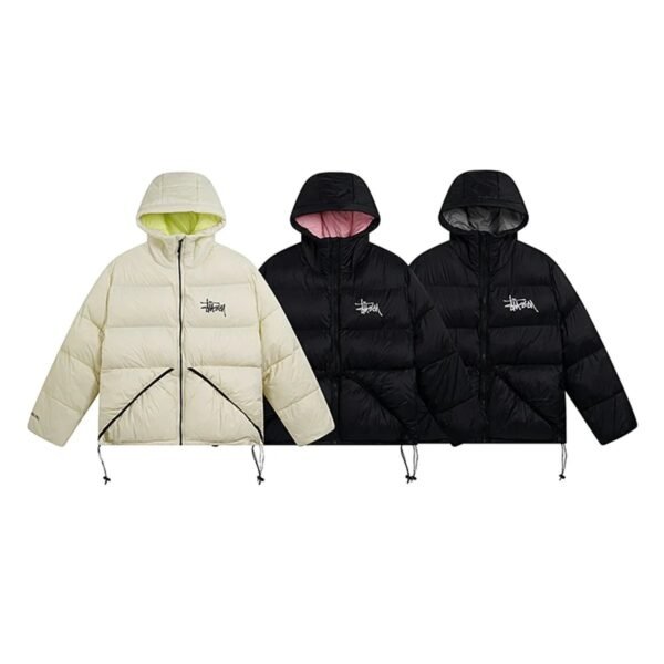 Foreign Trade Winter New Hooded Embroidery Warm Thick Casual Bread Jacket for Men and Women