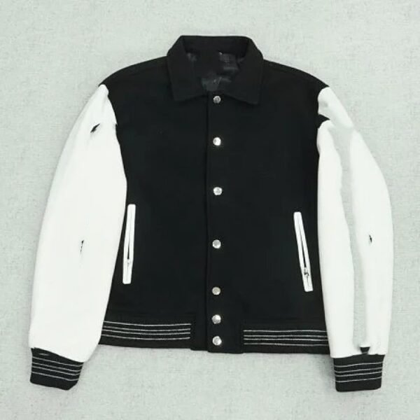 AI Jacket Black White Sleeve Bone Button 9052